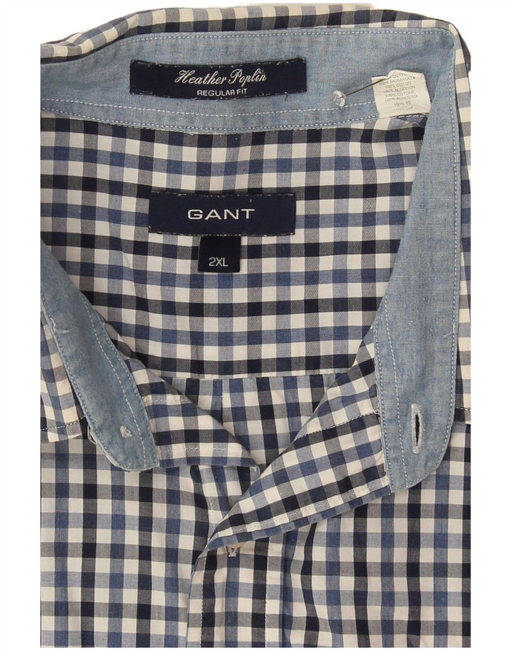 Gant Herren-Hemd, kurzärmelig, normale Passform, 2XL, mehrfarbig, Gingham-Baumwolle