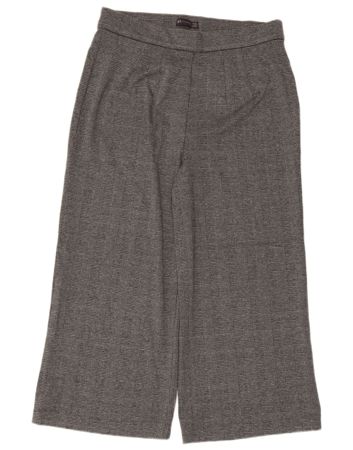 Marks & Spencer Damen-Hose, kurz geschnitten, UK 46, Größe L, W34, L24, grau kariert