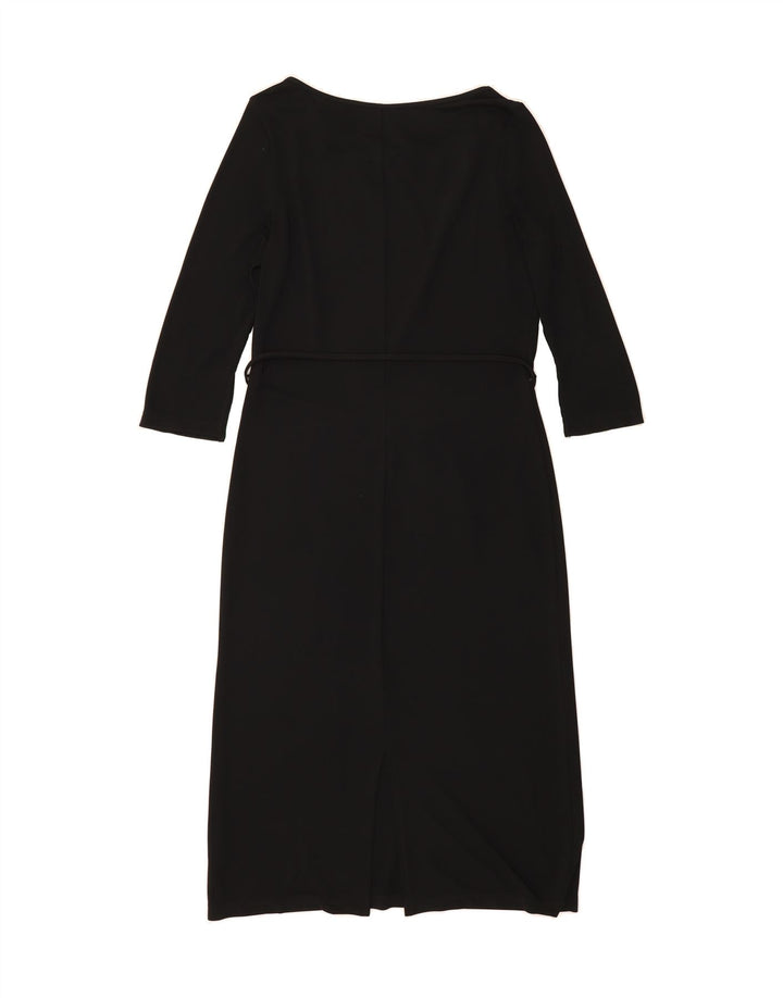 PRINCIPLES Womens 3/4 Sleeve Sheath Dress UK 14 Medium Black Polyester Vintage Principles and Second-Hand Principles from Messina Hembry 
