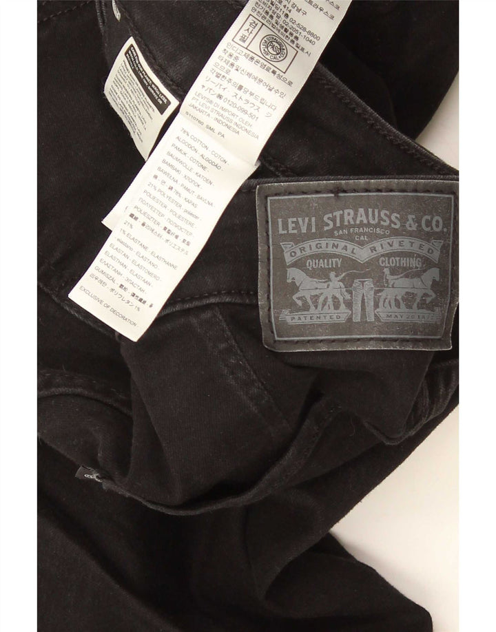Levi's Damen 712 Slim Jeans W28 L28 Schwarze Baumwolle