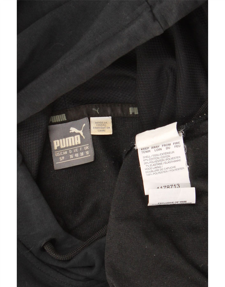 PUMA Damen Kapuzenpullover UK 10 Small Schwarz Baumwolle
