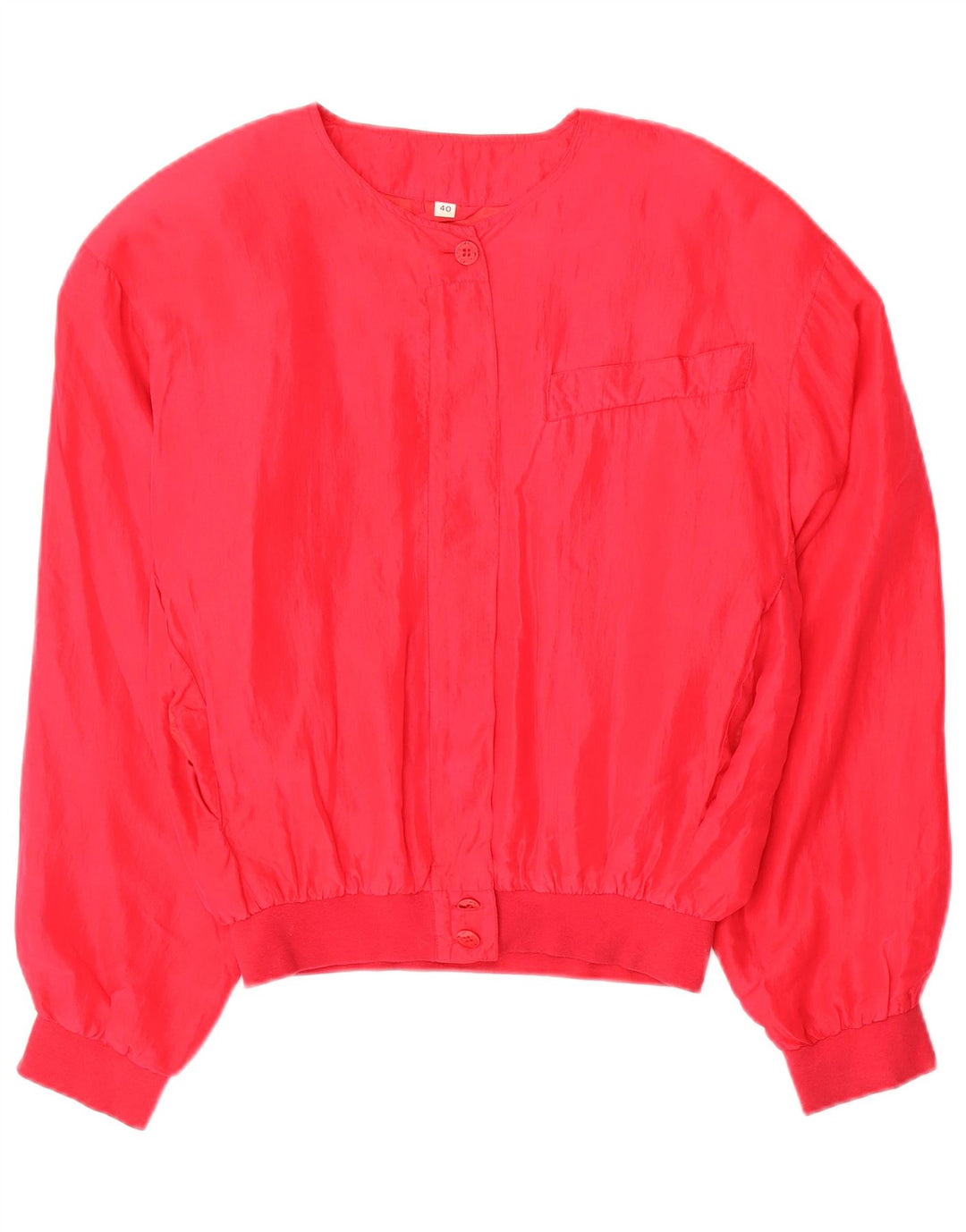 Vintage Damen Bomberjacke EU 40 Mittelrote Seide