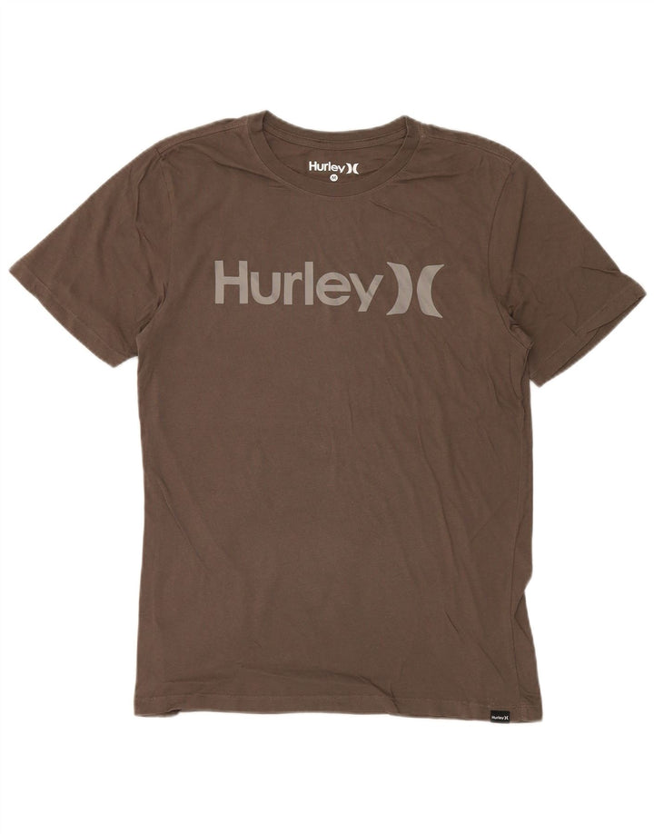 Hurley Herren Grafik-T-Shirt-Oberteil aus mittelbrauner Baumwolle