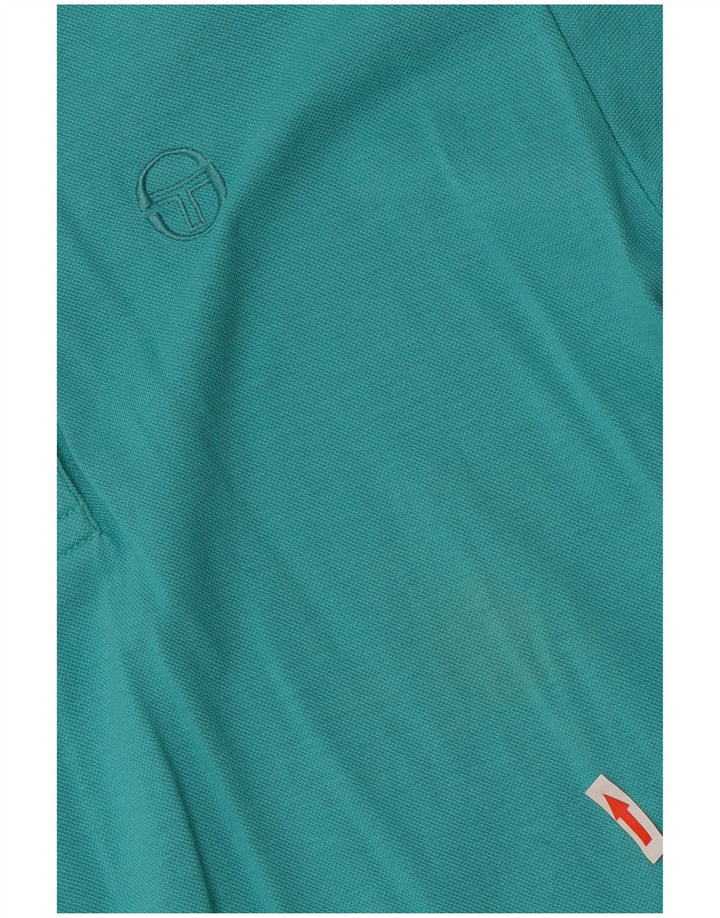 Sergio Tacchini Herren Poloshirt EU 38 Mittelblaue Baumwolle