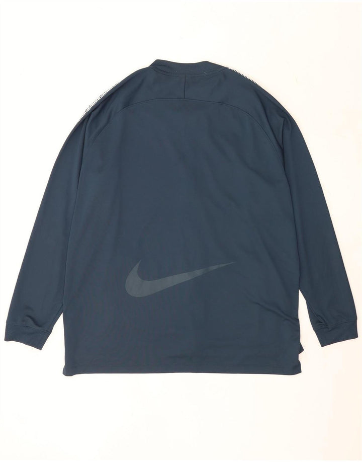 Nike Herren Dri Fit Graphic Trainingsanzug-Oberteil 2XL Marineblau Farbblock