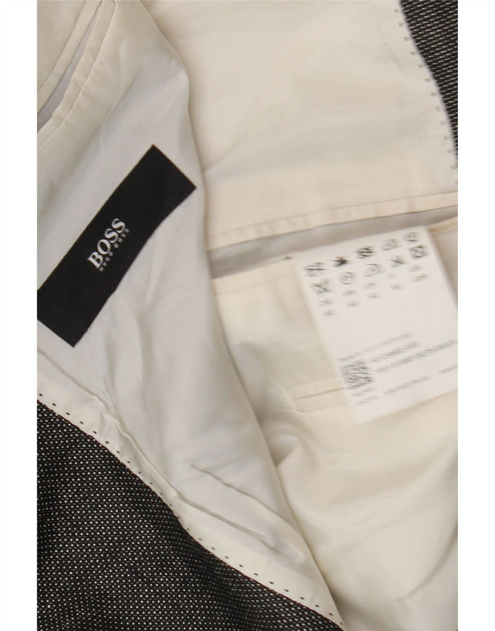 Hugo Boss Herren-Blazer mit 2 Knöpfen, EU 50, große graue Schurwolle
