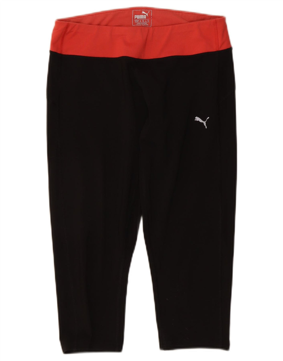 Puma Damen Capri-Leggings UK 16 Großes schwarzes Colourblock-Polyester