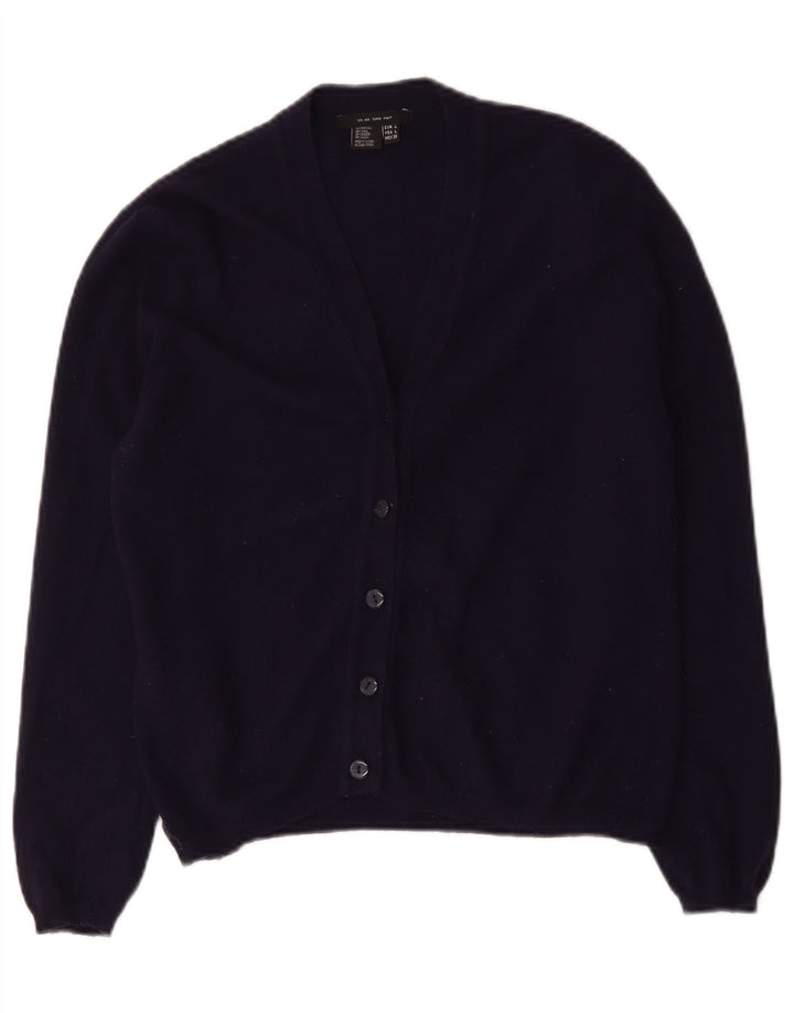 Zara Damen-Cardigan-Pullover UK 14 Große marineblaue Wolle