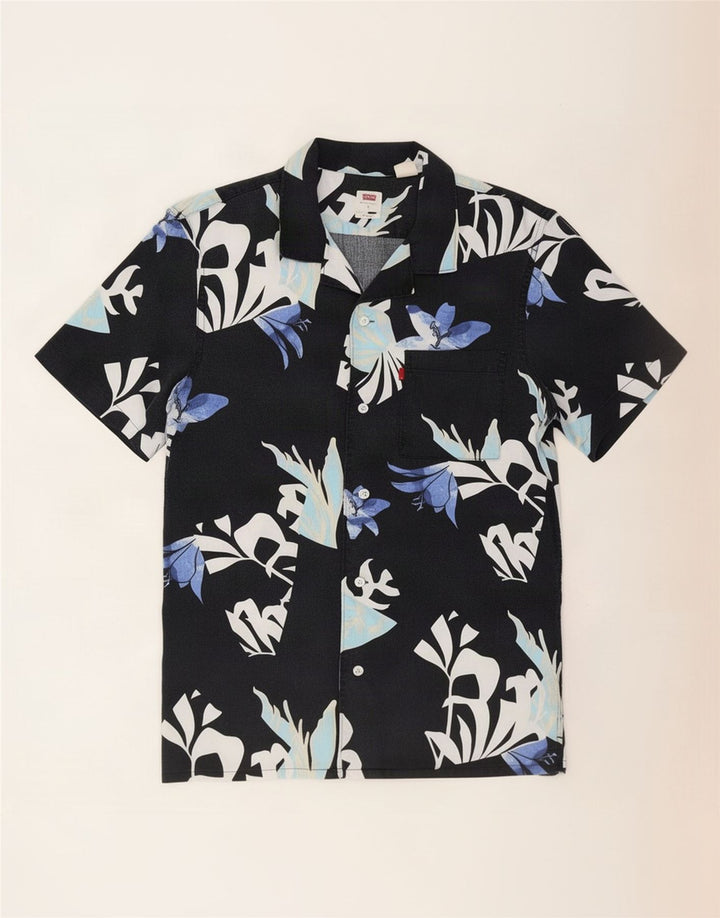 Levi's Herren Relaxed Kurzarmhemd Small Black Floral Lycra