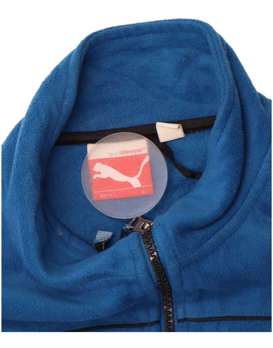 PUMA Fleecejacke für Jungen, 12–13 Jahre, groß, blaues Polyester