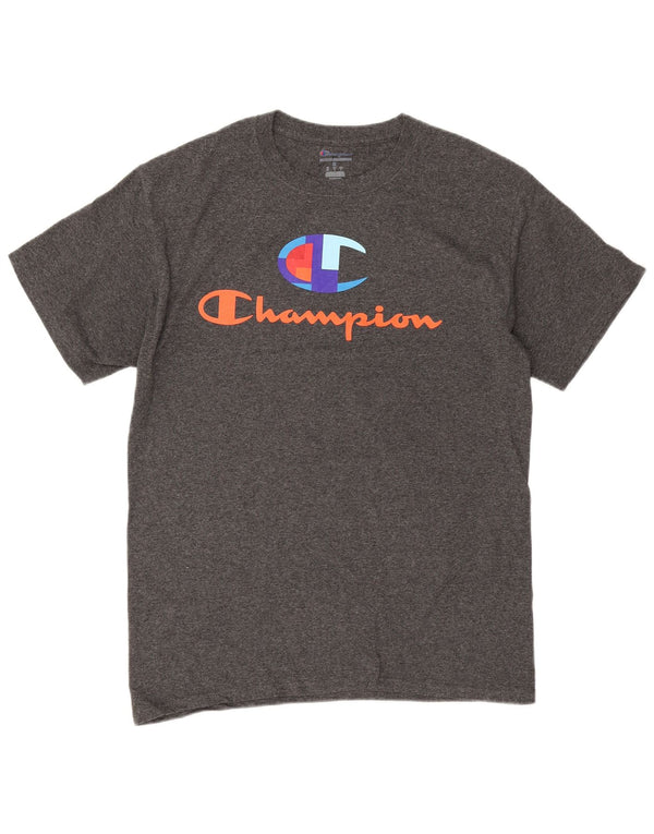 Champion Herren Grafik-T-Shirt-Oberteil Mittelgrau