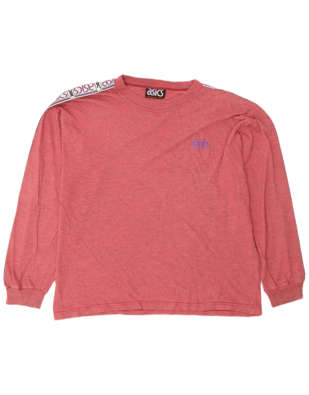 Asics Herren Graphic Top Langarm XL Rot Colourblock Baumwolle