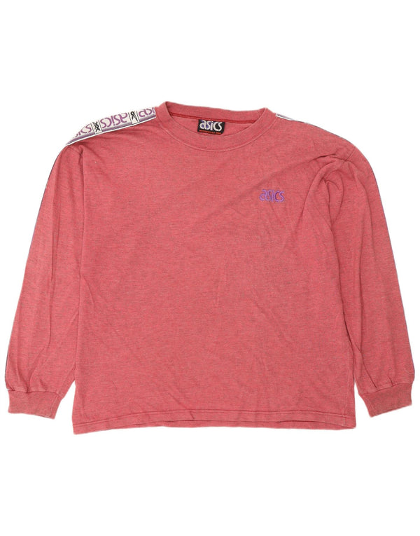 Asics Herren Graphic Top Langarm XL Rot Colourblock Baumwolle