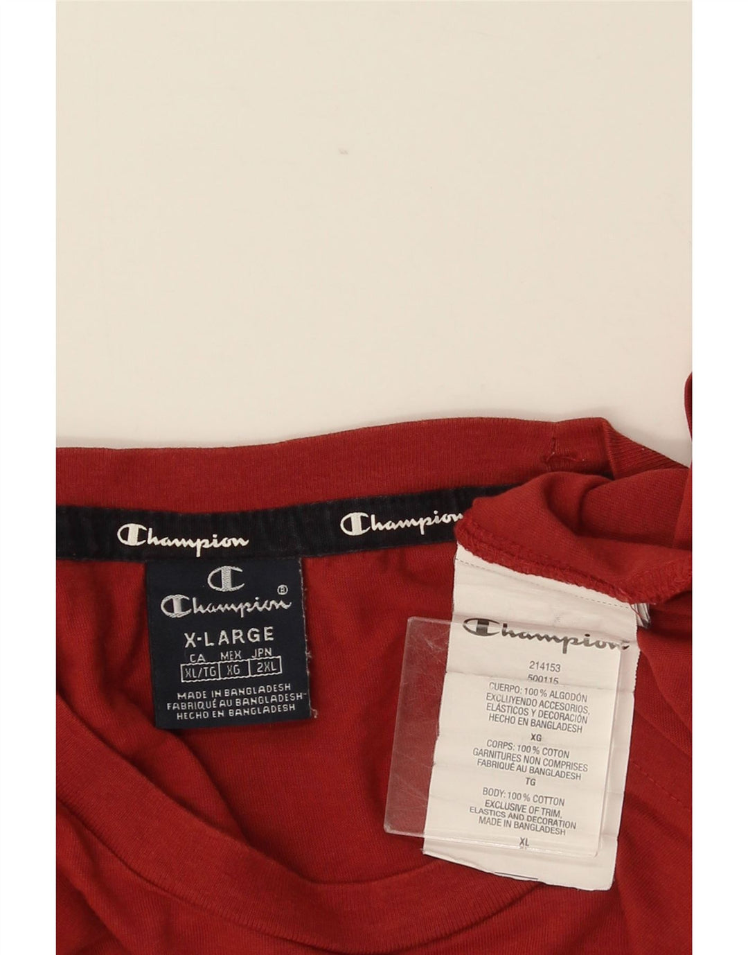 CHAMPION Herren T-Shirt Top XL Rot Baumwolle