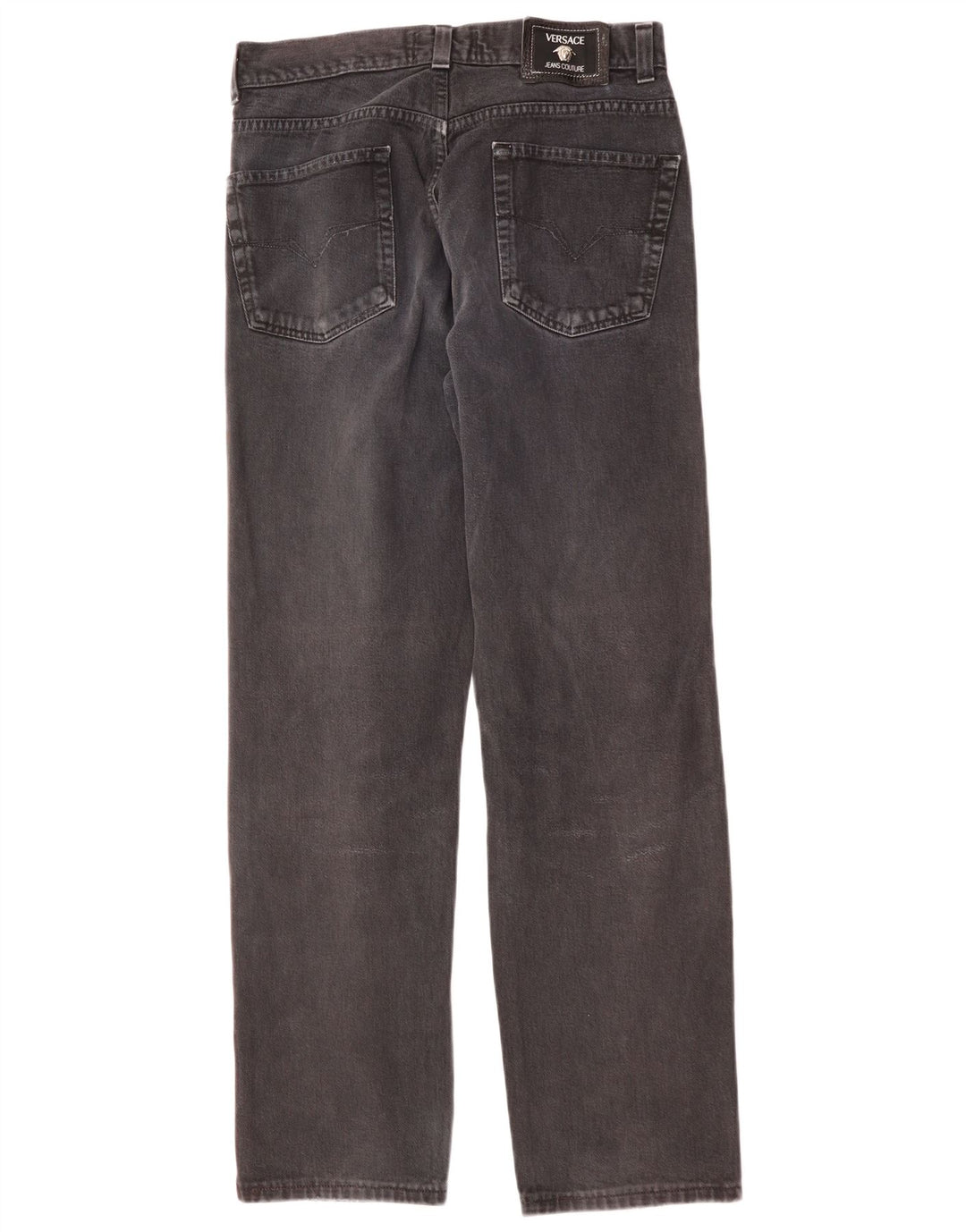 VERSACE Herren Straight Jeans W34 L31 Graue Baumwolle