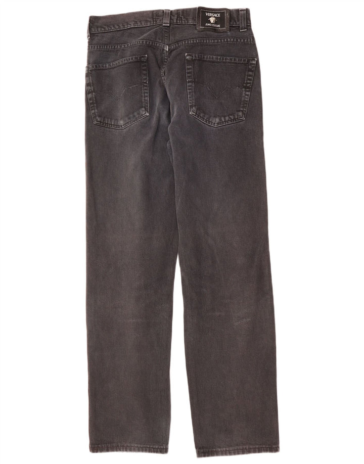 VERSACE Herren Straight Jeans W34 L31 Graue Baumwolle