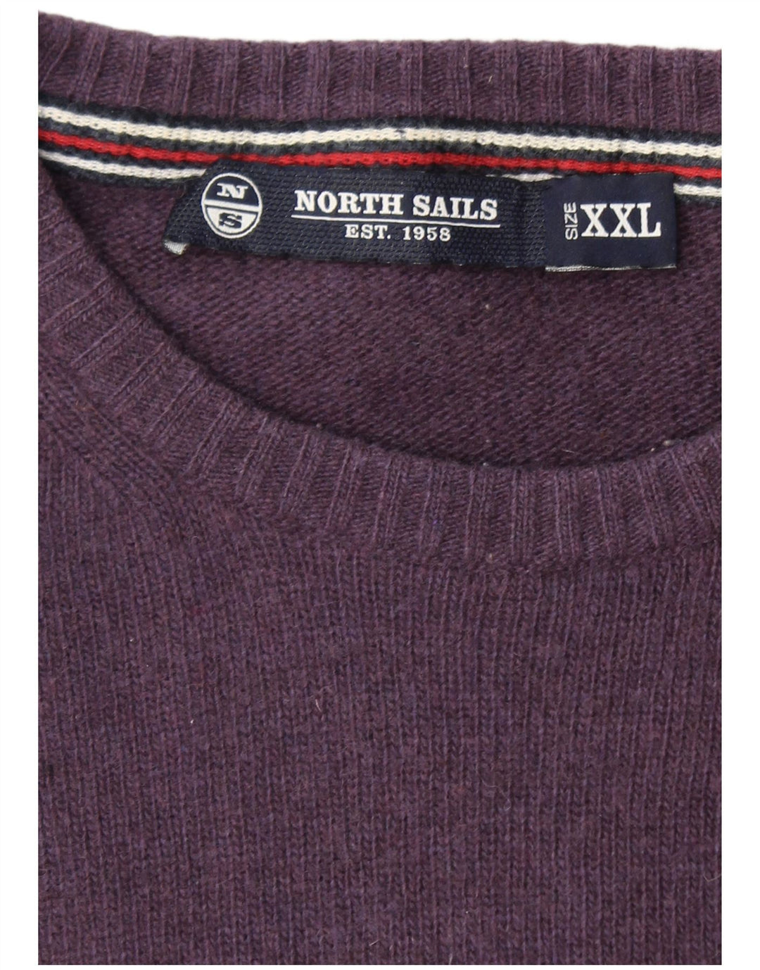 NORTH SAILS Herren-Pullover mit Rundhalsausschnitt, 2XL, lila Wolle
