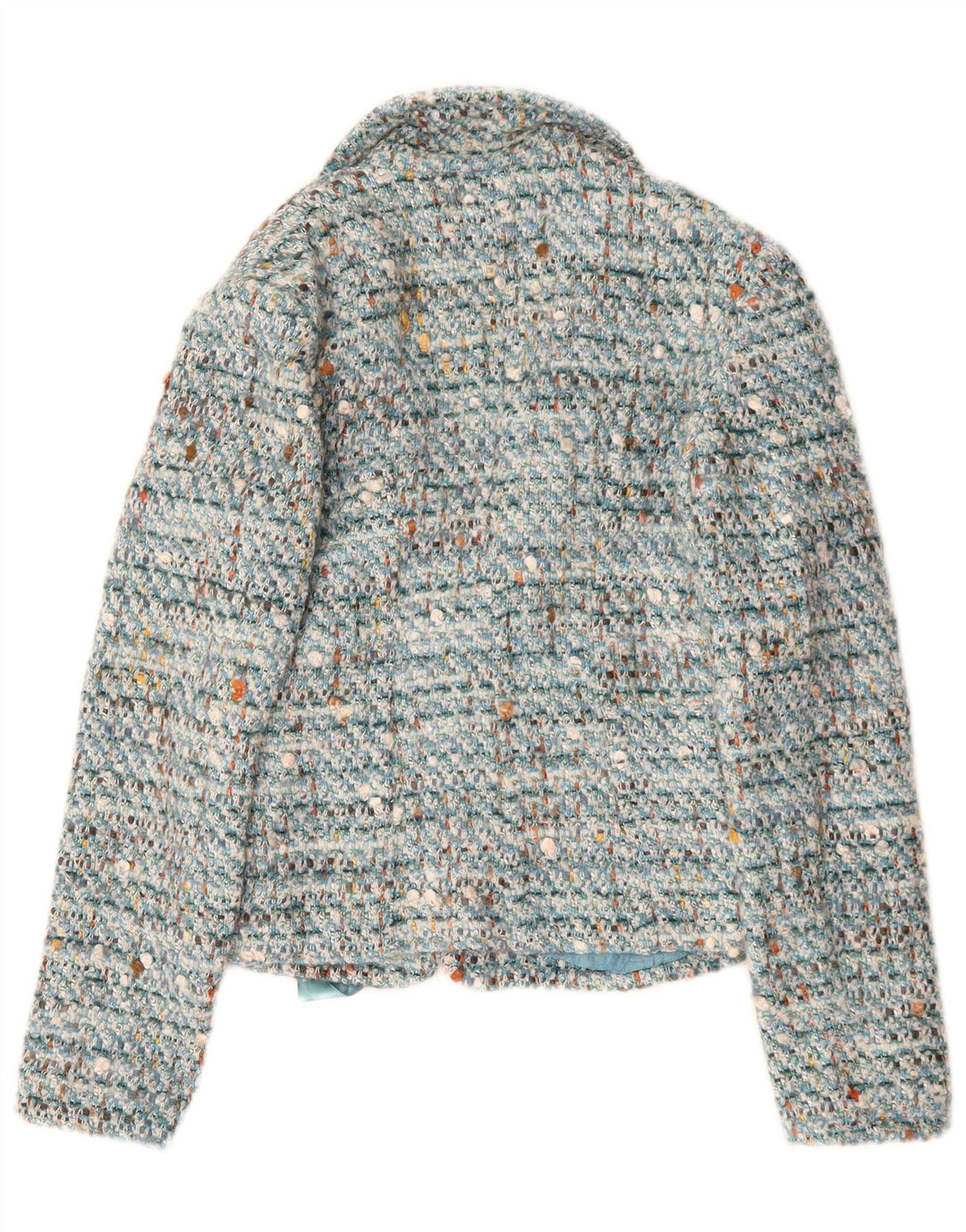 Luisa Spagnoli Damen-Blazer mit Vorderbindung, Größe 40, klein, blau meliert