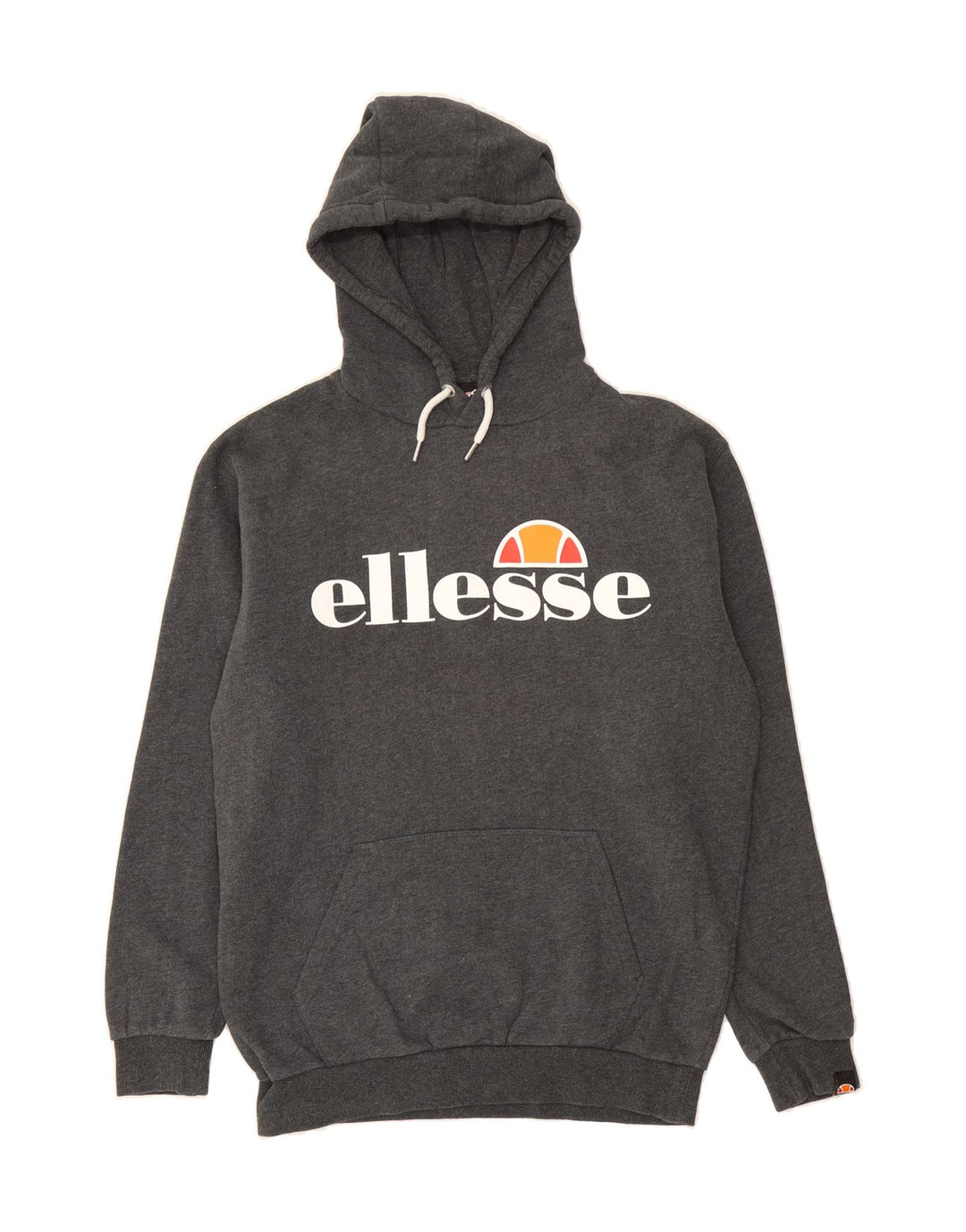 ELLESSE Mens Graphic Hoodie Jumper Small Grey Cotton Vintage Ellesse and Second-Hand Ellesse from Messina Hembry 
