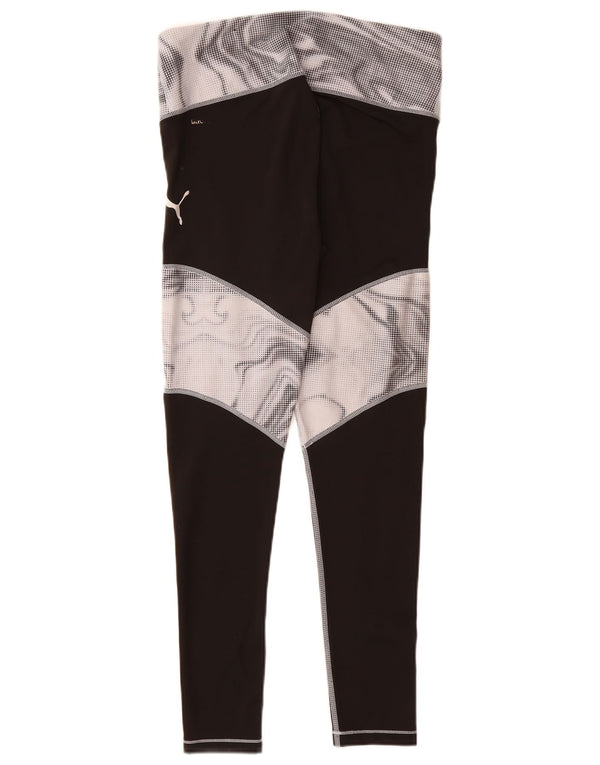 Puma Damen Leggings UK 16 Large Schwarz Colourblock