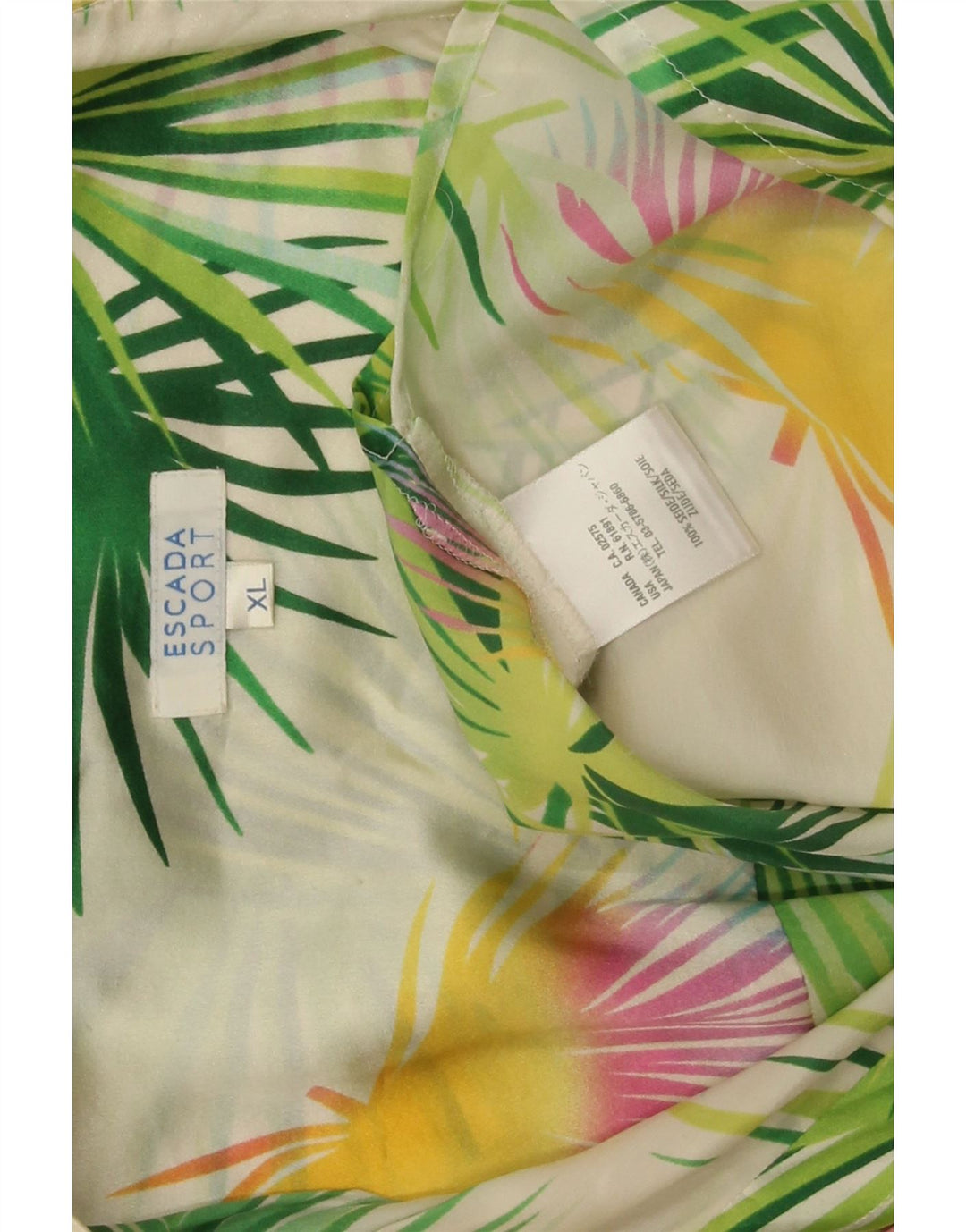 Escada Damen-Hemdbluse UK 18 XL Mehrfarbige Blumenseide