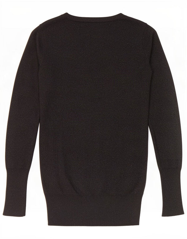 Zara Damen-Pullover mit U-Boot-Ausschnitt, Gr. 10, Größe S, schwarz gefleckter Viskose