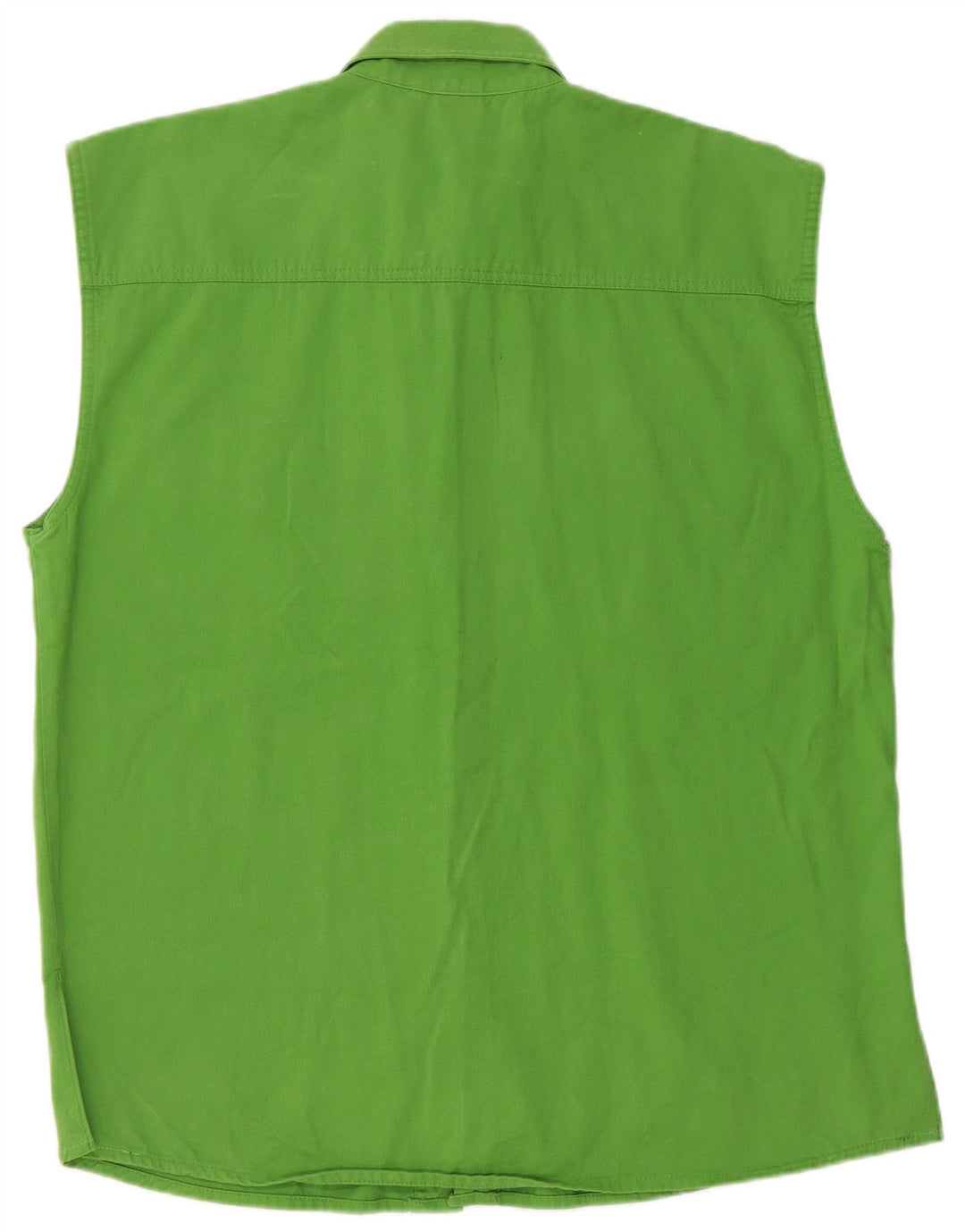 Vintage Damen ärmelloses übergroßes Hemd EU 40 mittelgrüne Baumwolle