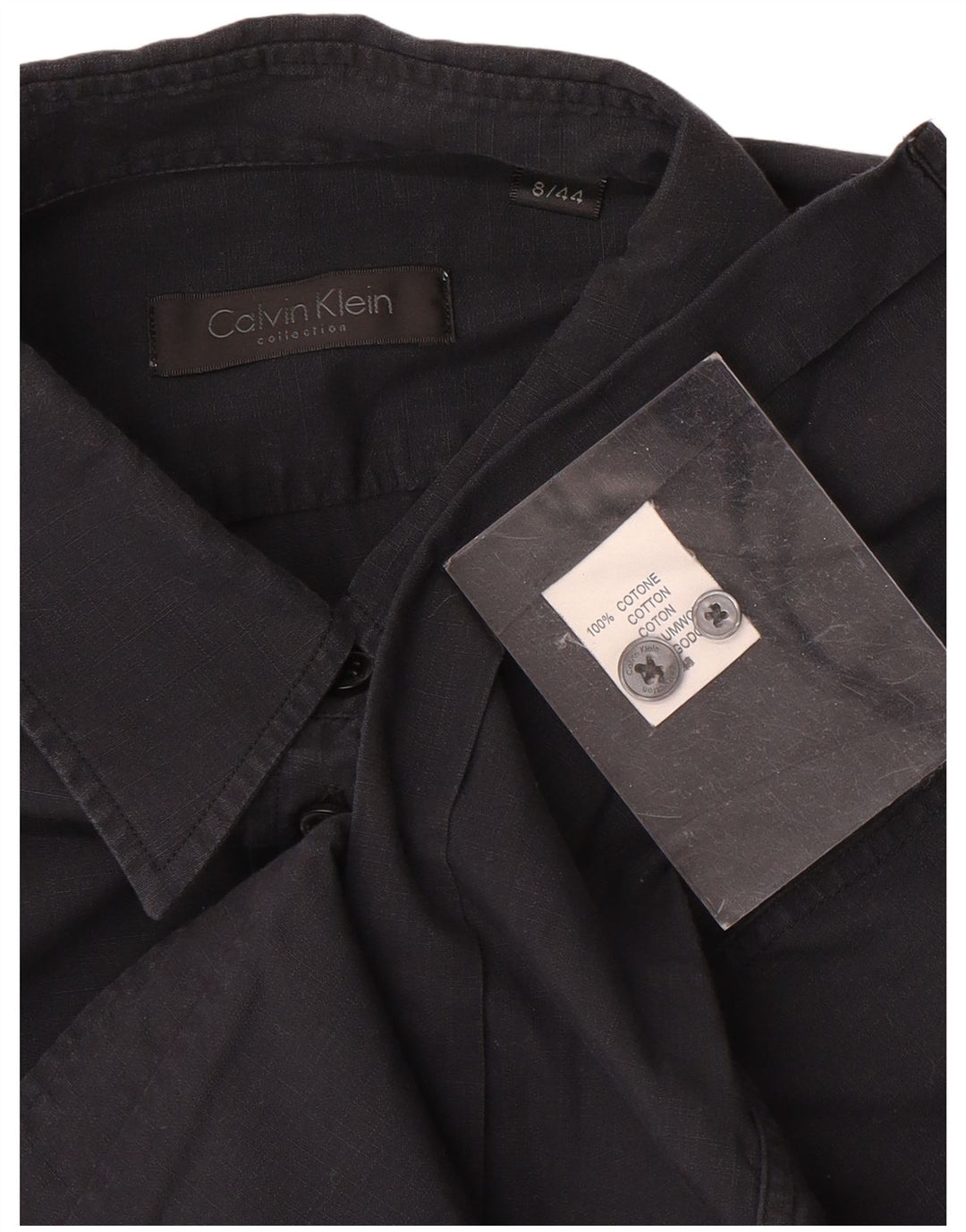 Calvin Klein Damenhemd US 8 Medium Marineblau Baumwolle