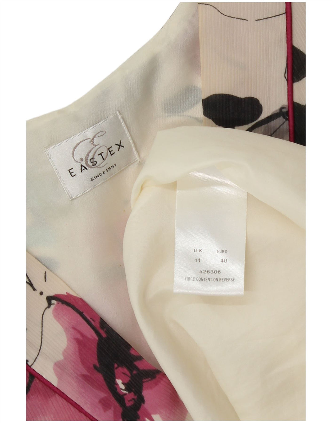 Eastex Damen-A-Linien-Kleid, Größe 44, groß, mehrfarbig, Blumenmuster, Polyester