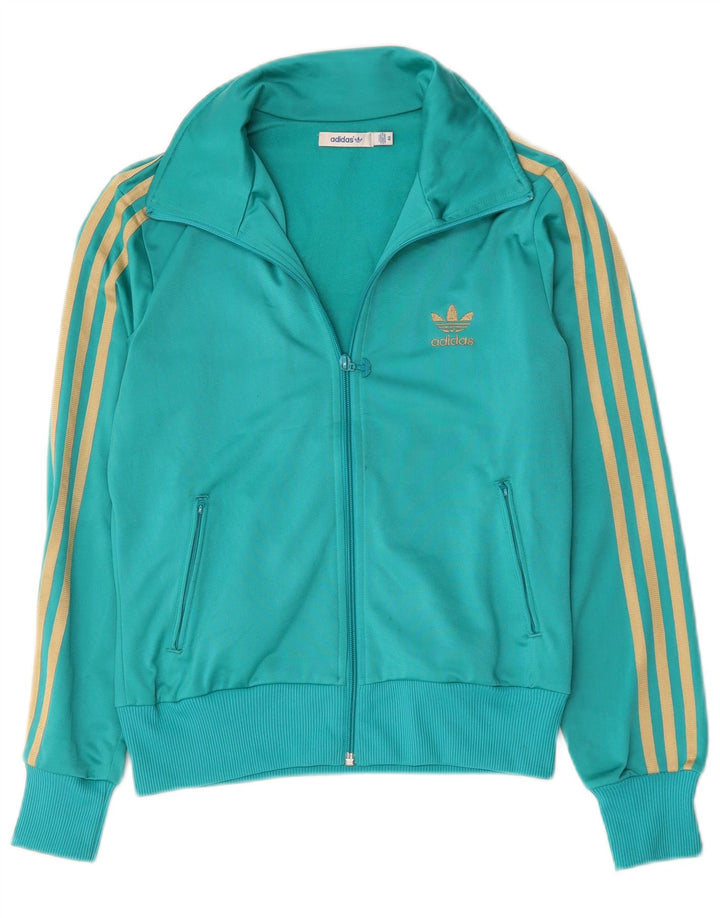 Adidas Damen Graphic Trainingsanzug Top Jacke IT 46 Mittelgrünes Polyester