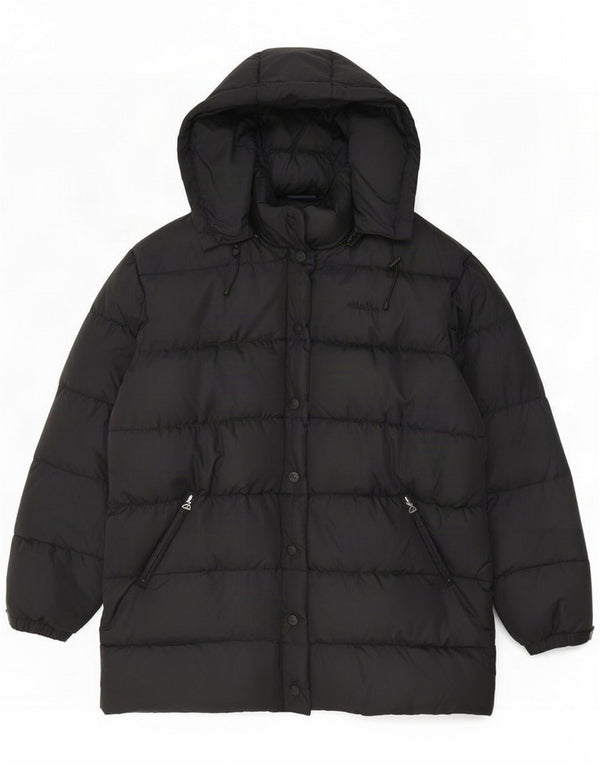 Ellesse Wattierte Damenjacke mit Kapuze, UK 18 XL, schwarzes Nylon