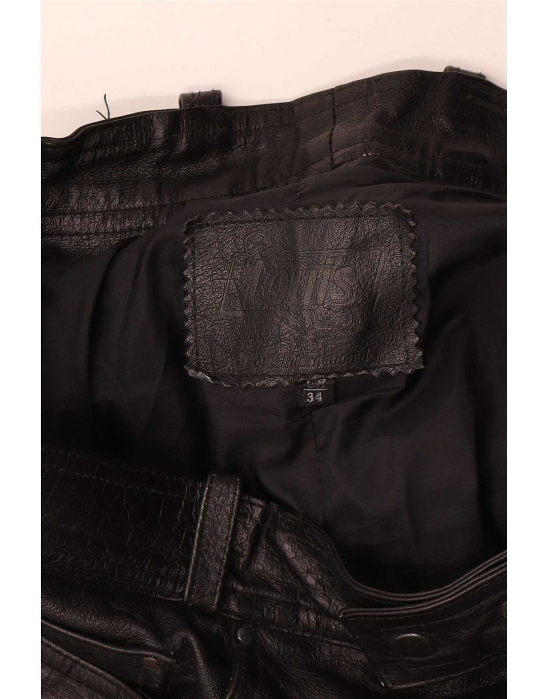 Louis Herren gerade Lederhose W34 L30 Schwarz