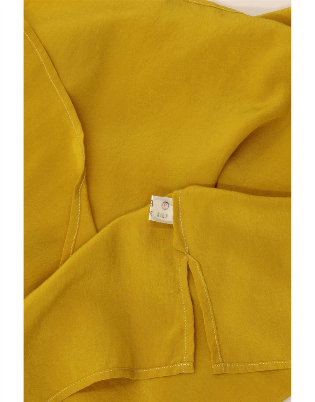 Vintage Damen Ärmelloses Blusentop UK 8 Kleine gelbe Seide