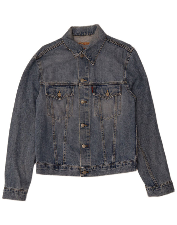 LEVI'S Herren Jeansjacke UK 38 Mittelblaue Baumwolle