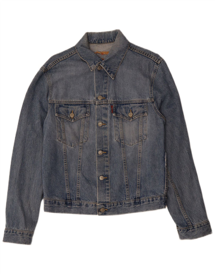 LEVI'S Herren Jeansjacke UK 38 Mittelblaue Baumwolle