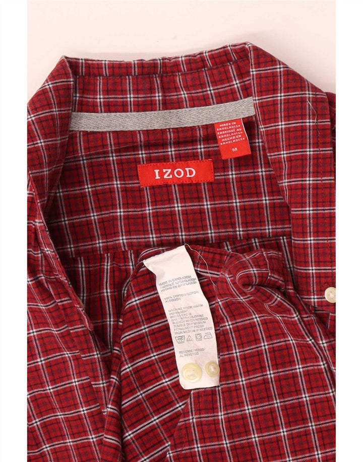 Izod Herrenhemd Medium Burgundy Plaid Cotton