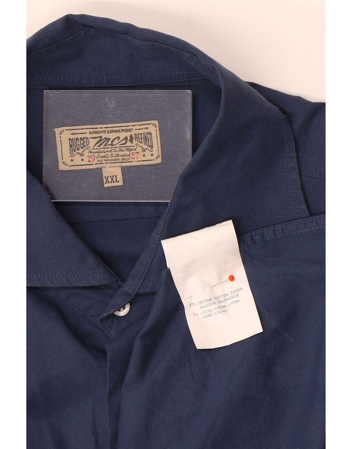 Marlboro Classics Herrenhemd 2XL Marineblau aus Baumwolle