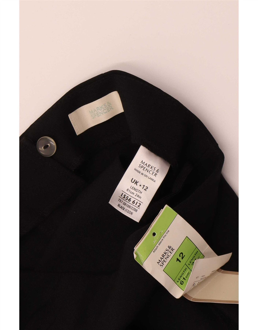 Marks & Spencer Damen Bleistiftrock UK 12 Medium W34 Schwarz Polyester