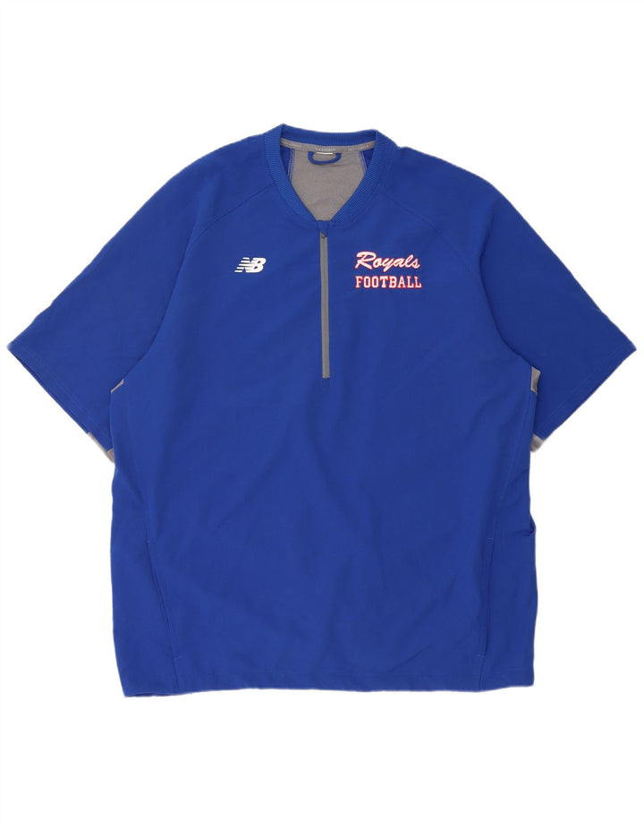 New Balance Damen Kurzarm-Pullover-Trainingsanzug-Oberteil UK 20 2XL Blau