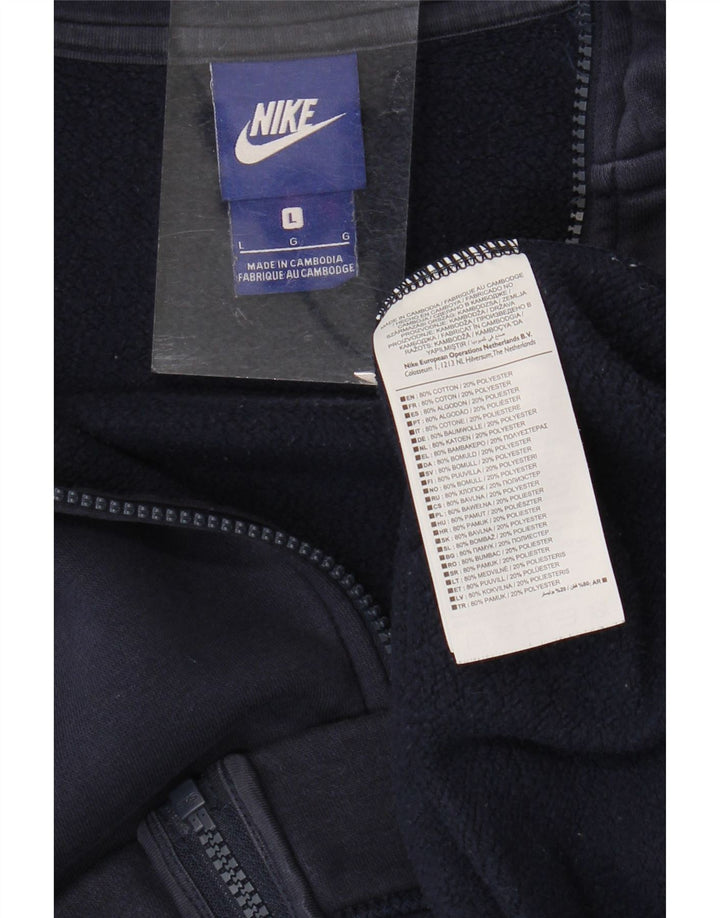 Nike Herren-Trainingsanzugoberteil, große marineblaue Colourblock-Baumwolle