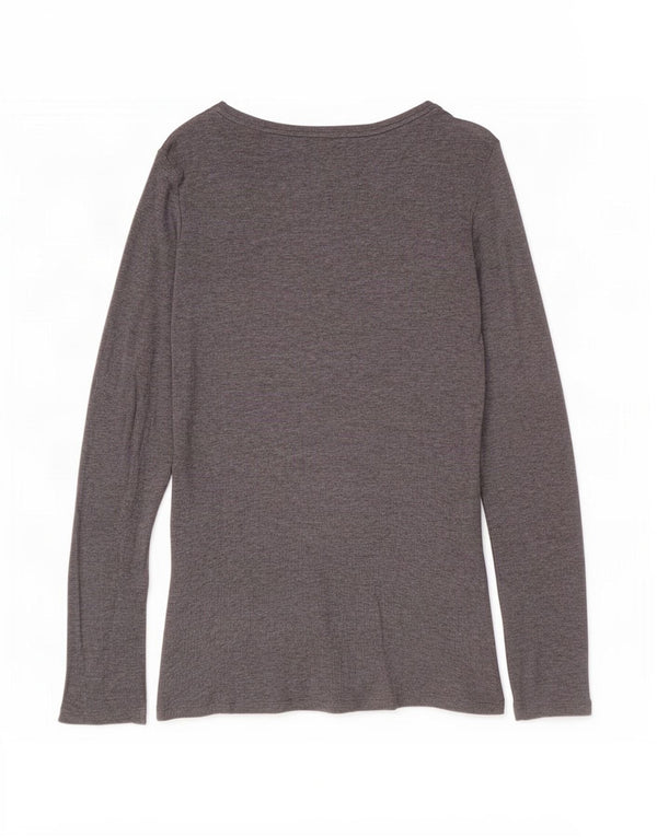 Massimo Dutti Damen Top Langarm UK 10 Small Grau