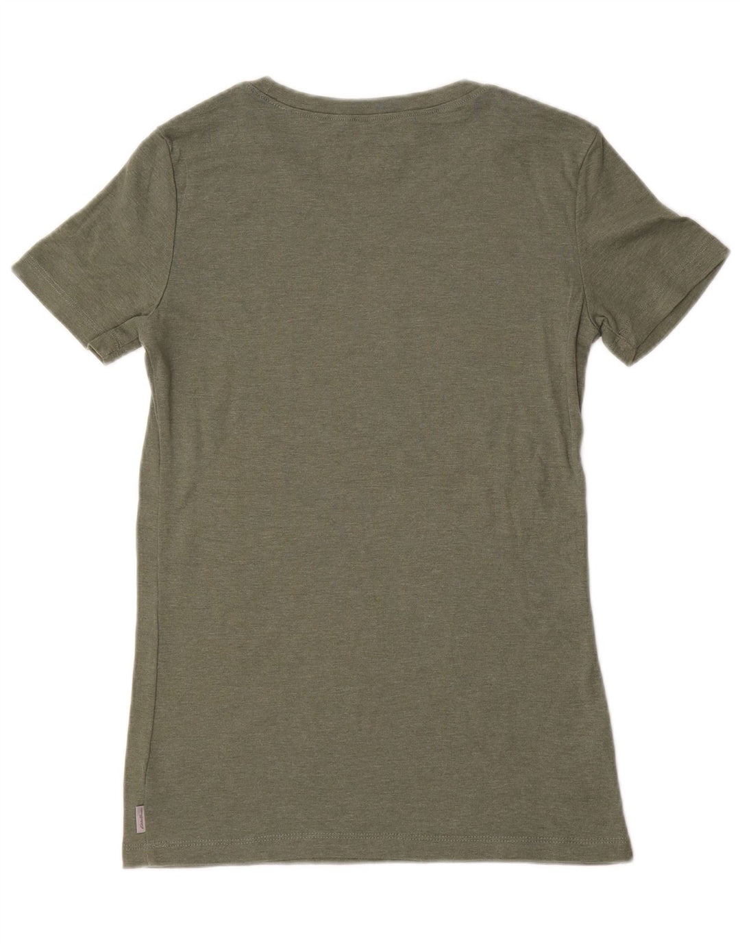 EDDIE BAUER Damen T-Shirt Top UK 10 Small Khaki Baumwolle