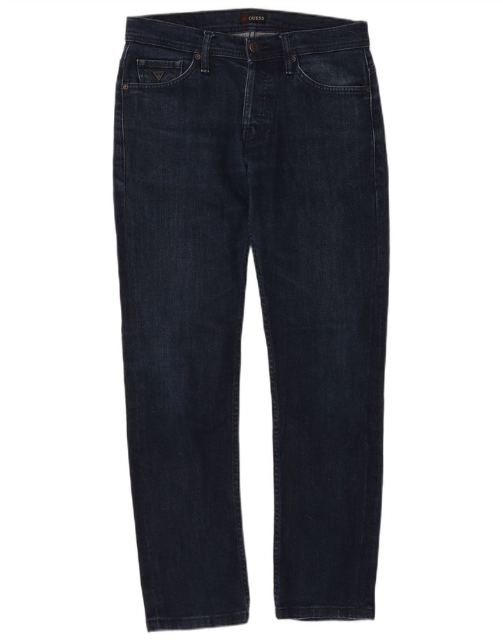 GUESS Herren Slim Jeans W29 L28 Marineblaue Baumwolle