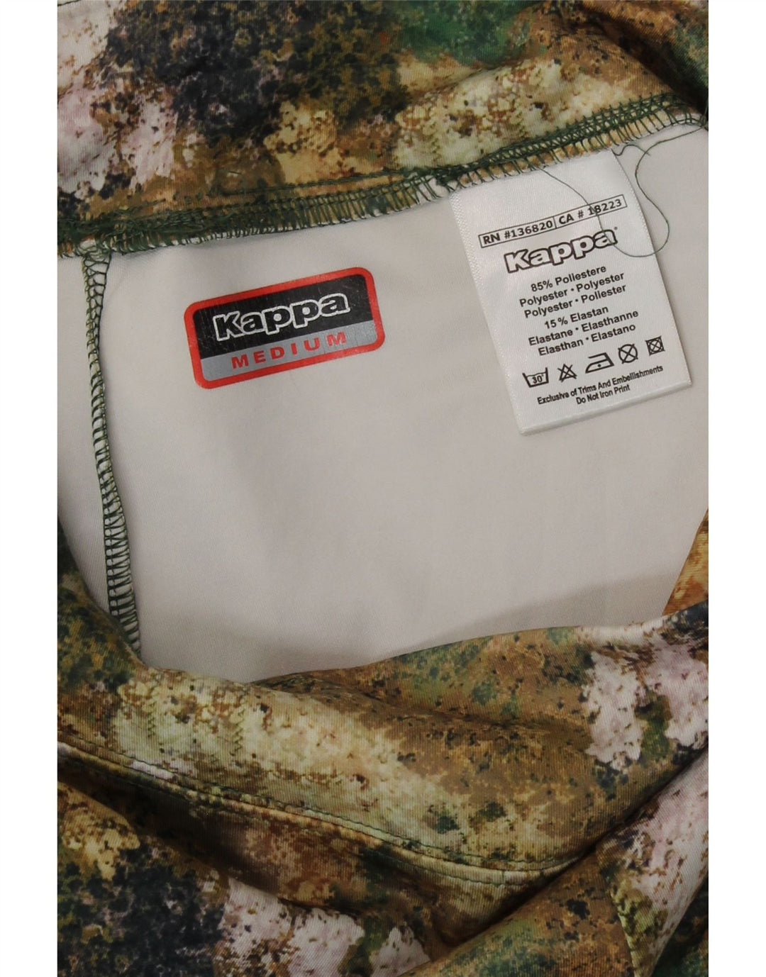Kappa Damen Leggings UK 14 Medium Mehrfarbiges Camouflage-Polyester