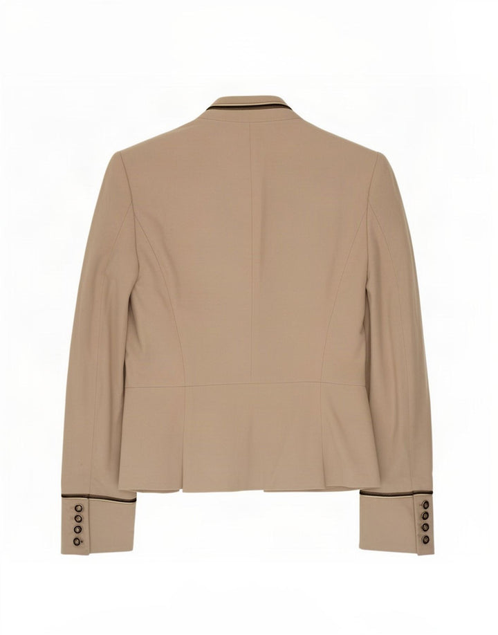 Zara Damen 4-Knopf-Blazerjacke UK 6 XS Beige Baumwolle