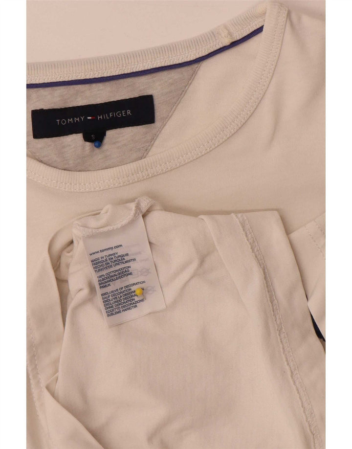 Tommy Hilfiger Herren-T-Shirt mit Grafik, Größe S, weiße Baumwolle