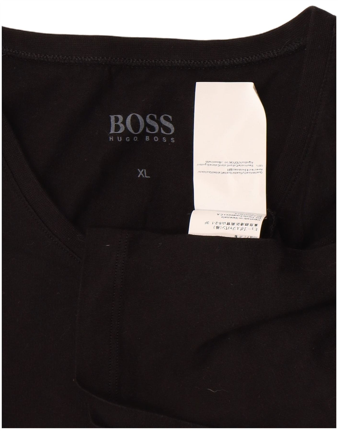 HUGO BOSS Herren T-Shirt Top XL Schwarz Baumwolle