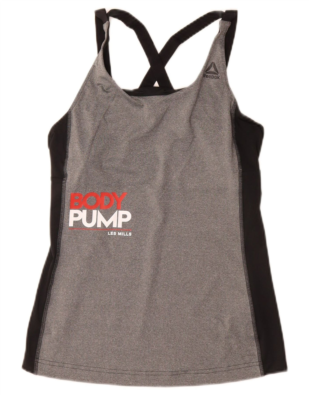 REEBOK Damen Les Mills Grafik-Trägershirt UK 4/6 XS Grauer Farbblock