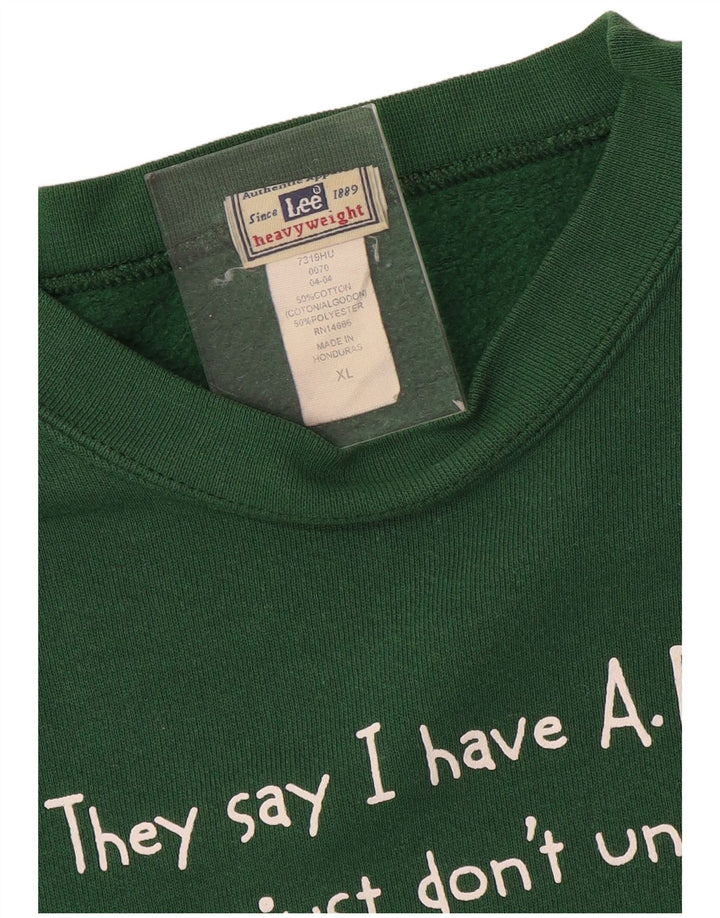 Lee Herren-Sweatshirt mit Grafik, XL, grüne Baumwolle