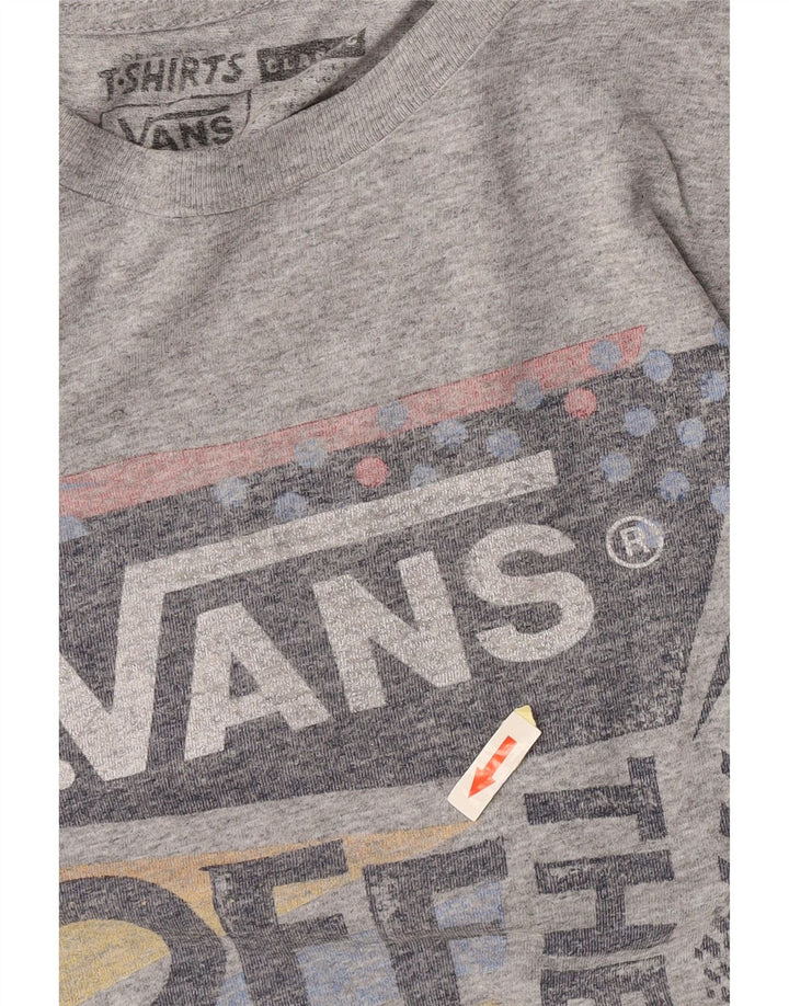 Vans Herren Grafik-T-Shirt-Oberteil aus mittelgrau gesprenkelter Baumwolle